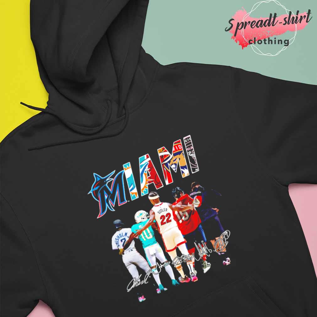 Miami Marlins Miami Heat Miami Dolphins Miami city of Champions 2022 shirt,  hoodie, sweater, long sleeve and tank top