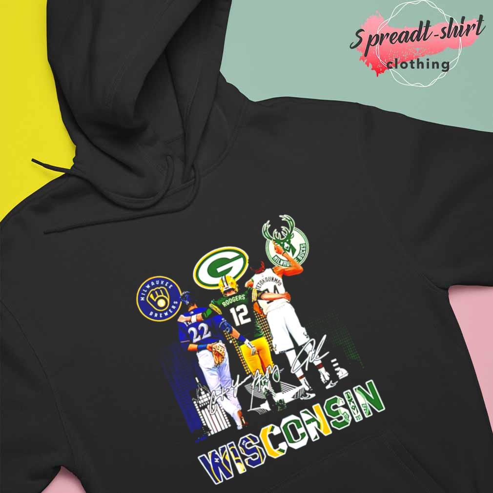 Wisconsin sport team city Green Bay Packers Milwaukee Brewers Milwaukee  Bucks shirt - T-Shirt AT Fashion LLC