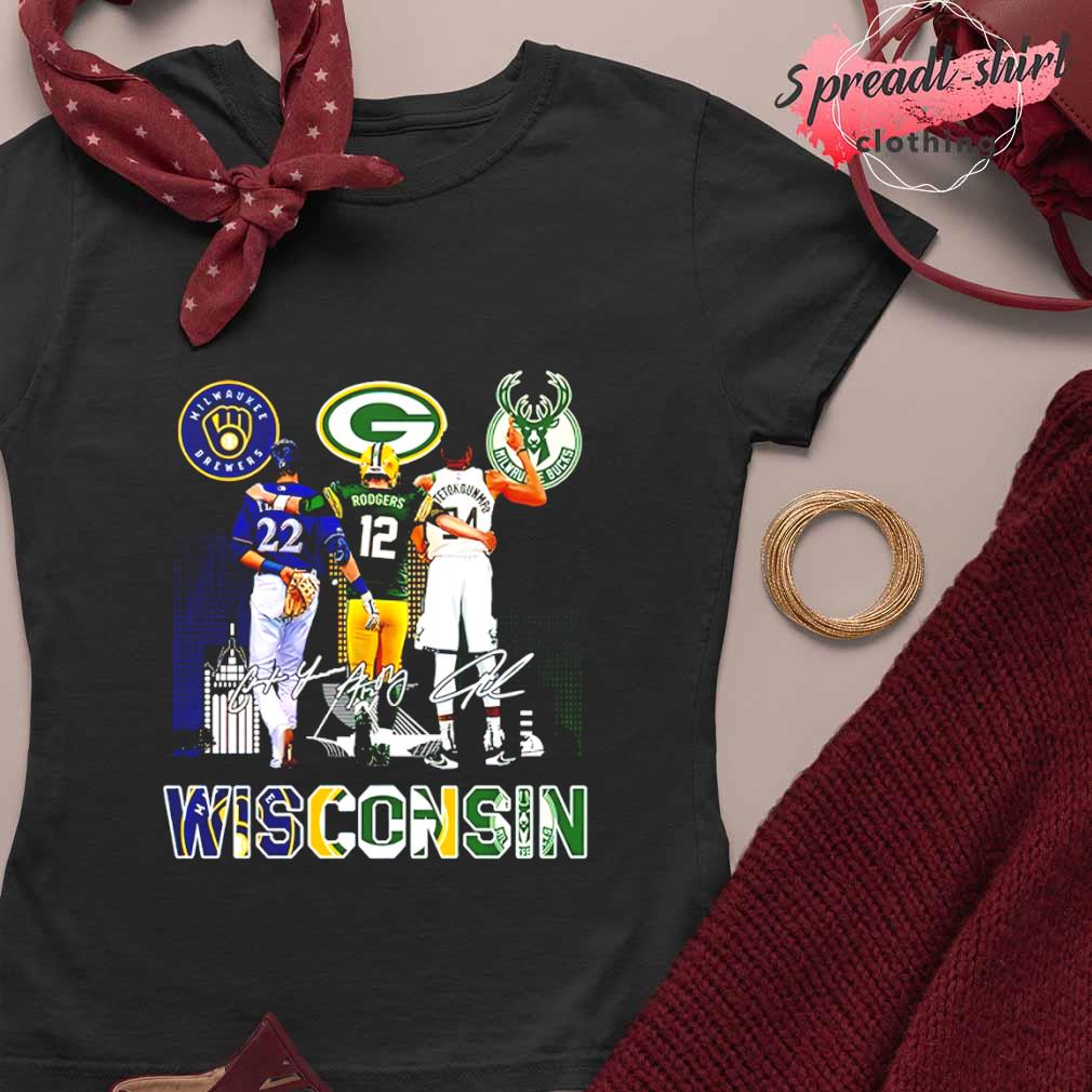 Wisconsin sport team city Green Bay Packers Milwaukee Brewers Milwaukee  Bucks shirt - T-Shirt AT Fashion LLC