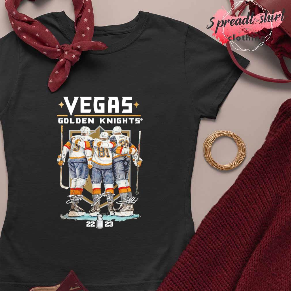 Jack Eichel Jonathan Marchessault And Shea Theodore 2023 Stanley Cup  Champions Signatures Shirt, hoodie, sweater, long sleeve and tank top