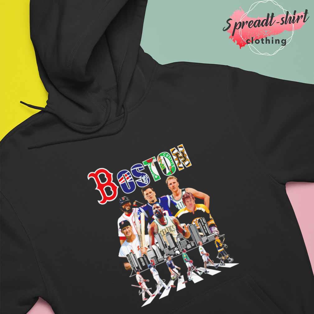 Boston Celtics Bruins Red Sox And New England Patriots Abbey Road signature  shirt, hoodie, sweater, long sleeve and tank top