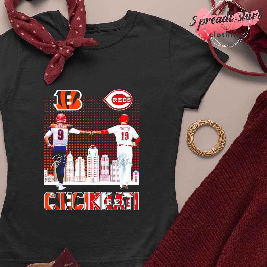 Official Cincinnati Sports Skyline Bengals Joe Burrow And Reds Joey Votto  Signatures shirt, hoodie, sweater, long sleeve and tank top