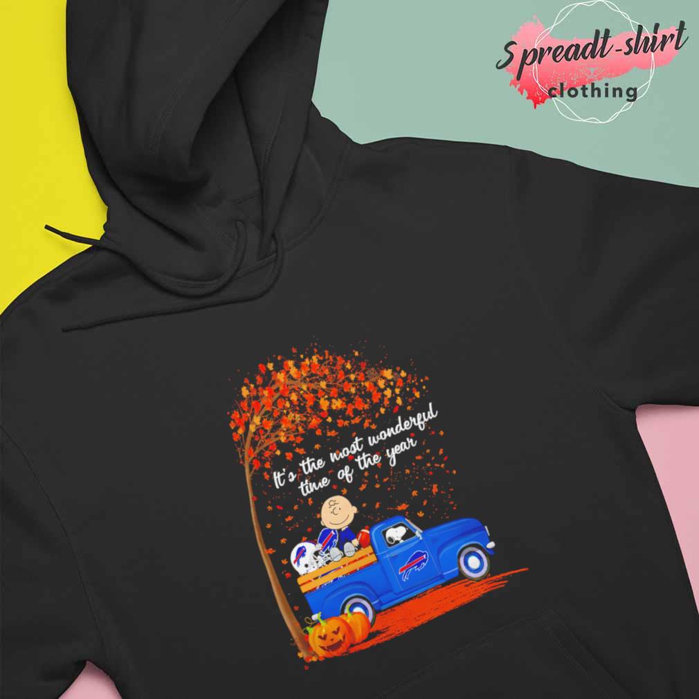 Funny buffalo Bills Halloween Peanuts Characters Truck It's The Most  Wonderful Time Of The Year shirt, hoodie, sweater, long sleeve and tank top