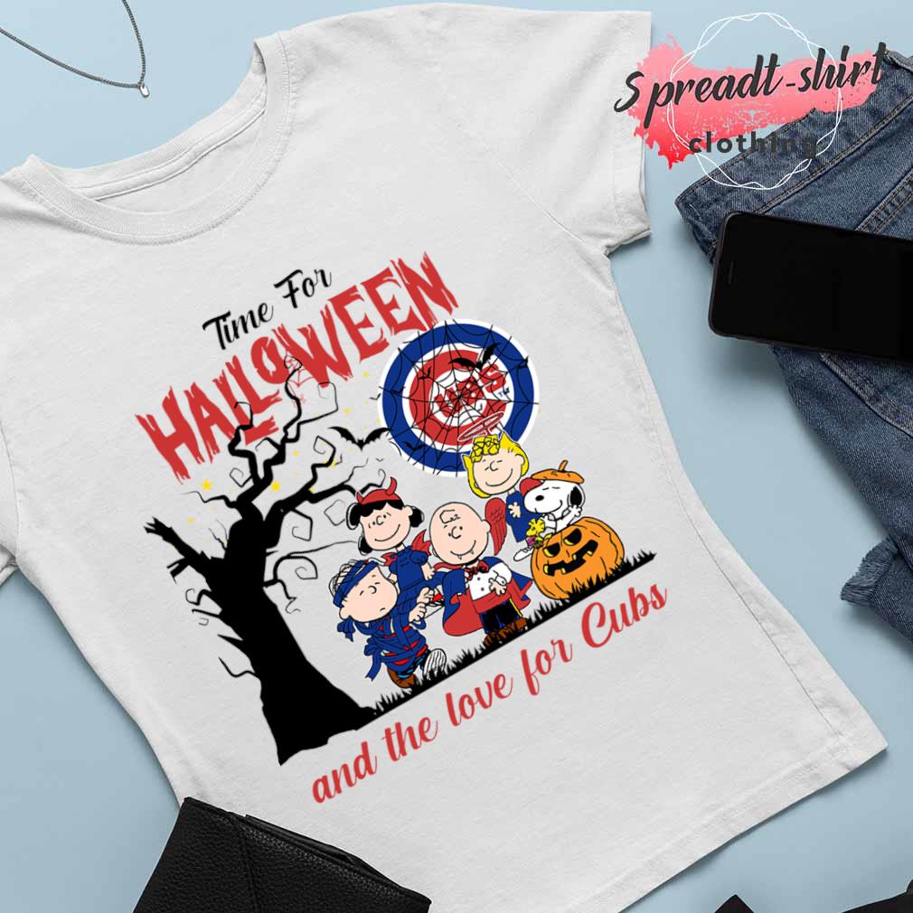 Peanuts Time For Halloween And The Love For Chicago Cubs Logo 2023 Shirt