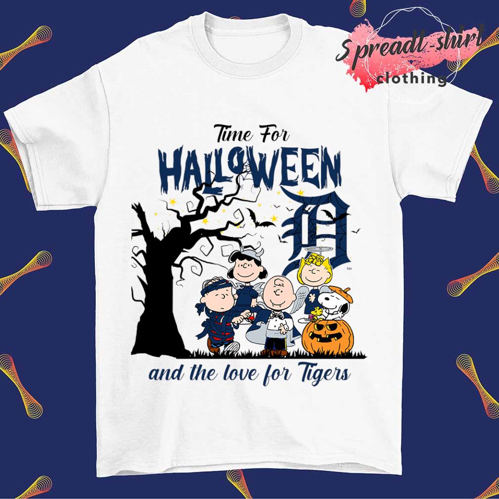 Detroit Tigers Peanuts Snoopy and Charlie Browns Watching Halloween Shirt,  hoodie, sweater, long sleeve and tank top