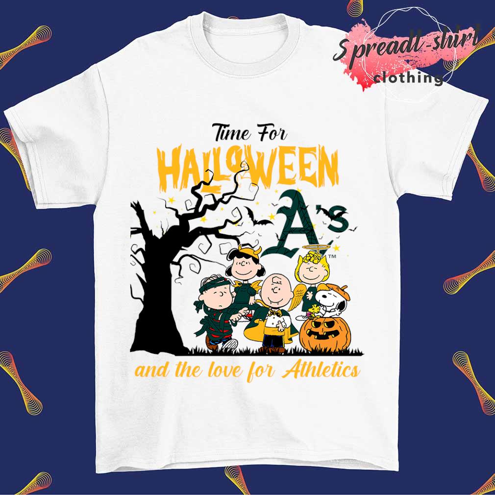 Charlie Brown And Snoopy Watching City Oakland Athletics T-shirt