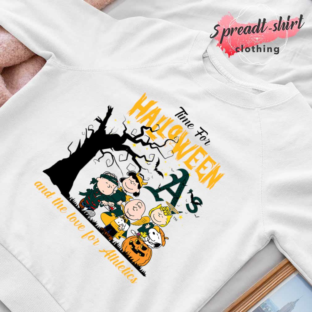 Charlie Brown And Snoopy Watching City Oakland Athletics T-shirt