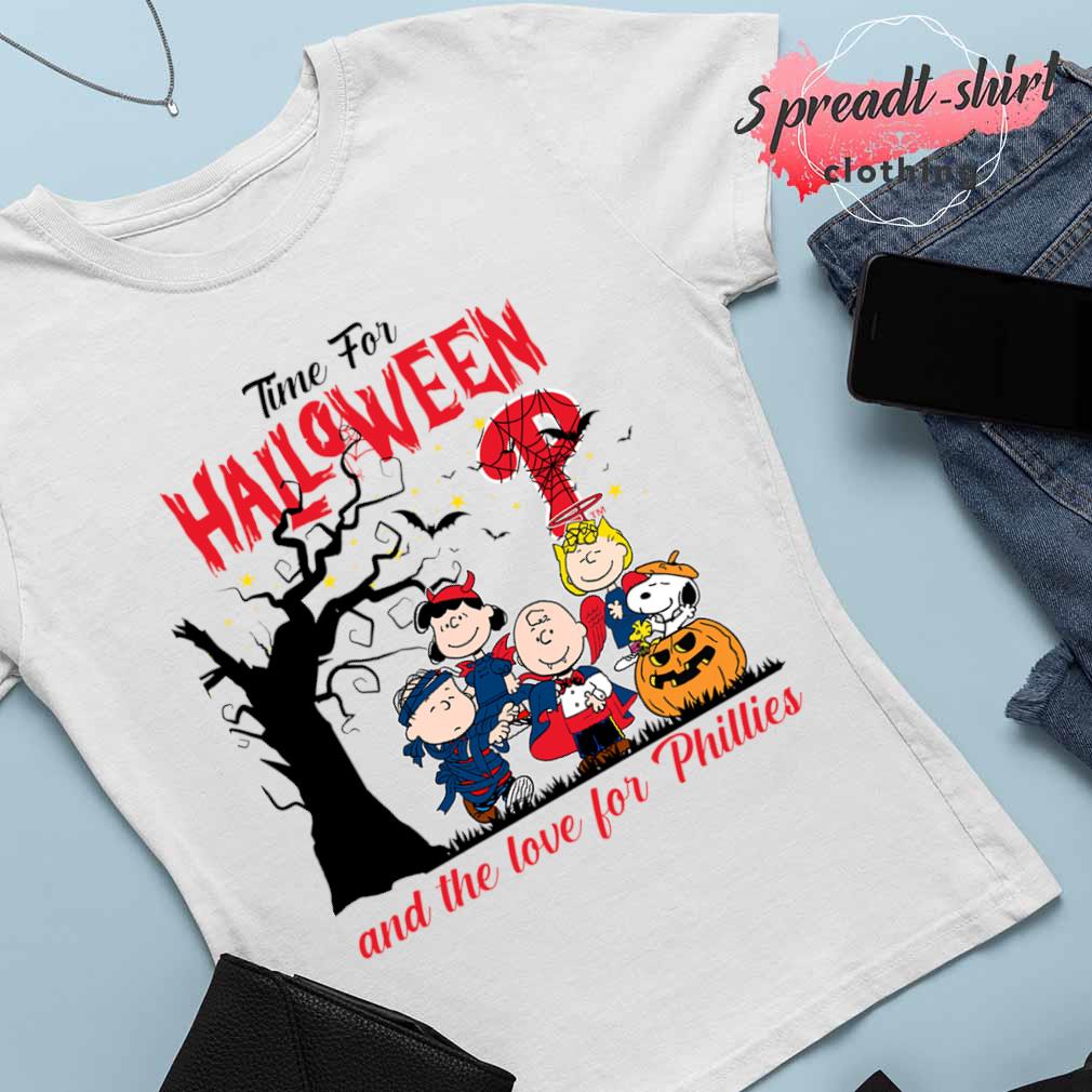 Peanuts Characters Time For Halloween And The Love For Philadelphia Phillies  Shirt, hoodie, sweater, long sleeve and tank top