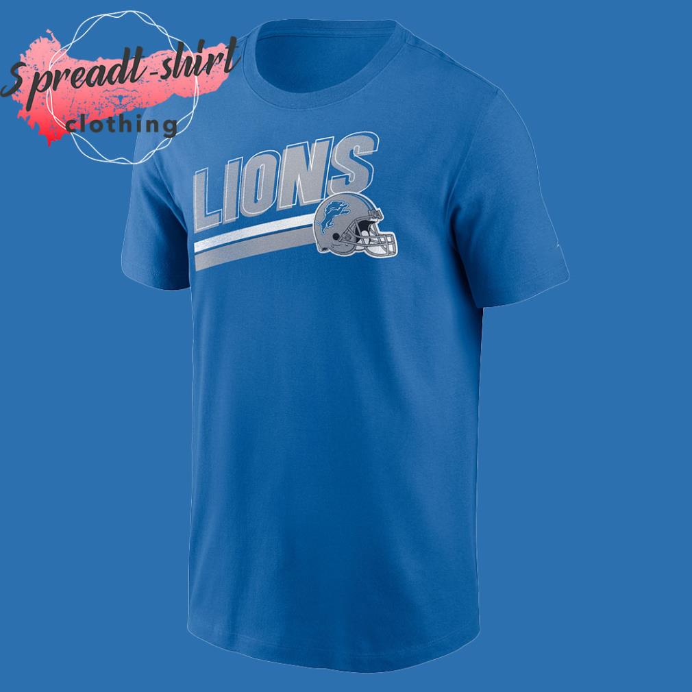 Nike Men's Detroit Lions Blitz Helmet Blue T-Shirt