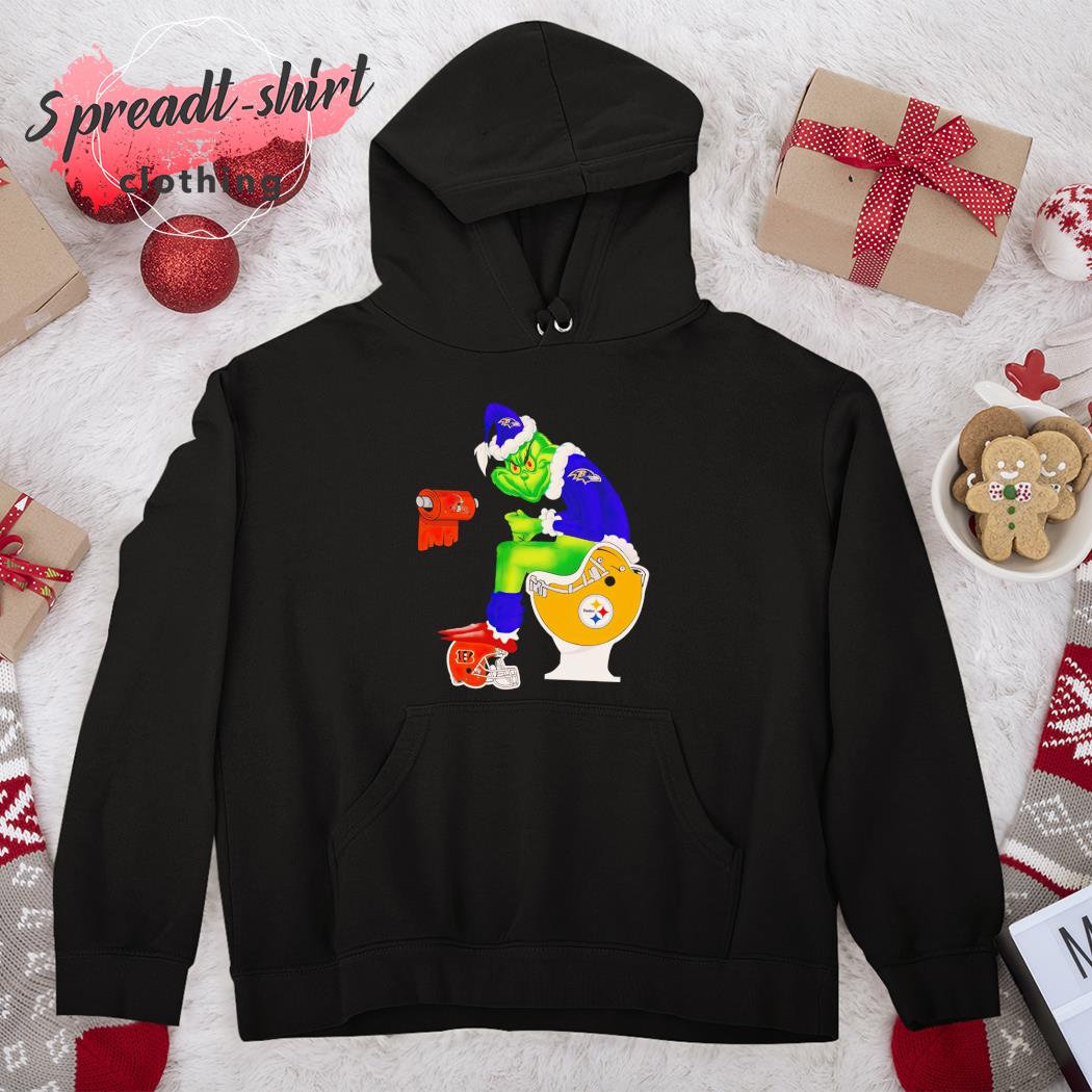 The Grinch Cleveland Brown Shitting On Toilet Pittsburgh Steelers And Other  Teams Shirt, hoodie, sweater, long sleeve and tank top