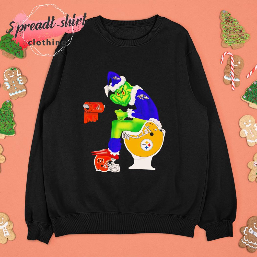 Official The Grinch Baltimore Ravens Shitting On Toilet Cleveland Browns  And Other Teams Christmas Sweatshirt - Teespix - Store Fashion LLC