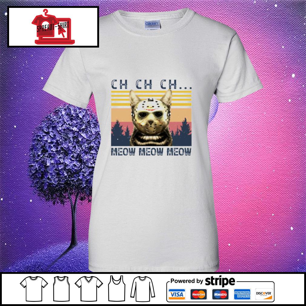 Jason Vorhees Cat Ch Ch Ch Meow Meow Meow Halloween Cat Vintage Men's T-Shirt Jason Vorhees Cat Ch Ch Ch Meow Meow Meow Halloween Cat Vintage Men's T-Shirt
